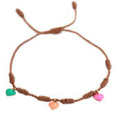 Bracelet de cheville porte-bonheur en forme de cœur